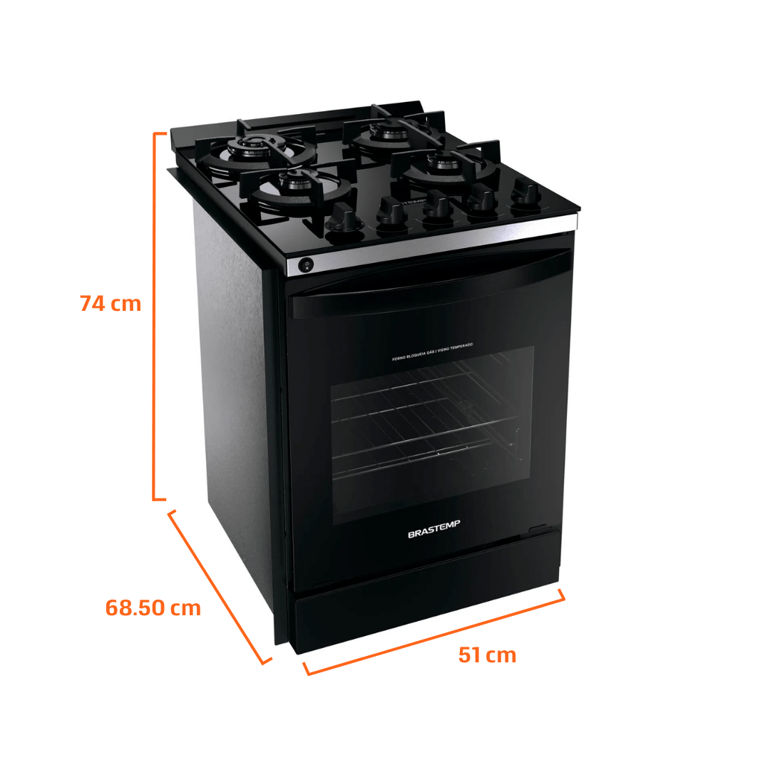 Kit Cozinha Profissional Brastemp: Refrigerador 375 Litros BRM44HK + Fogão 4 Bocas de Embutir BYO4XAE + Micro-ondas de Embutir 32L BM146AE 220V — foto 3